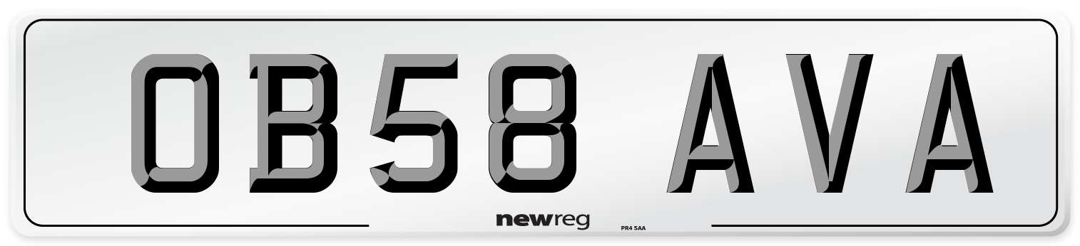 OB58 AVA Number Plate from New Reg